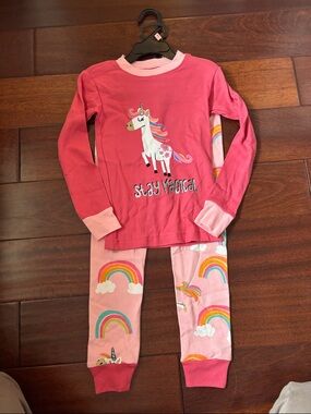 Lazy One Pink Unicorn Rainbow Pajama Set